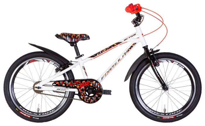 Велосипед ST 20" Formula ACTIVE Vbr рама-10" білий 2024 крила, підніжка, дзвоник, укр, укр