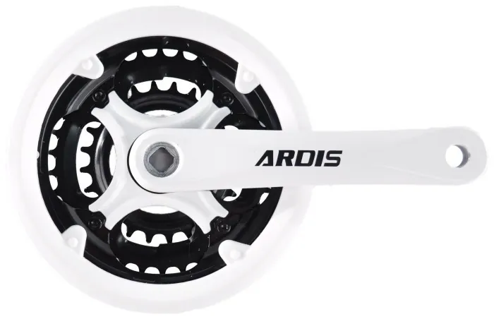 Шатун АЛ MTB 42/34/24Т, 170мм білий