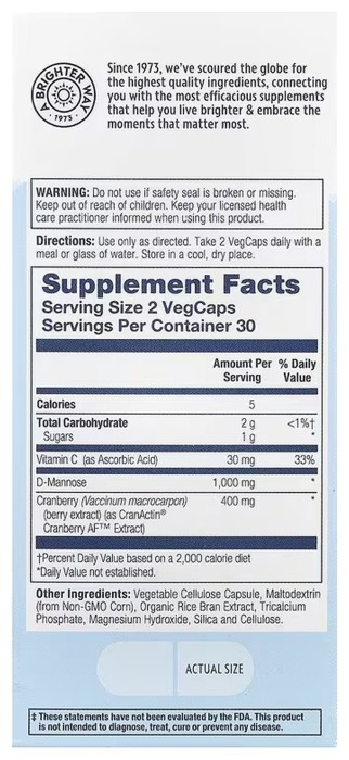 CranActin D-Mannose 1000mg - 60 vcaps