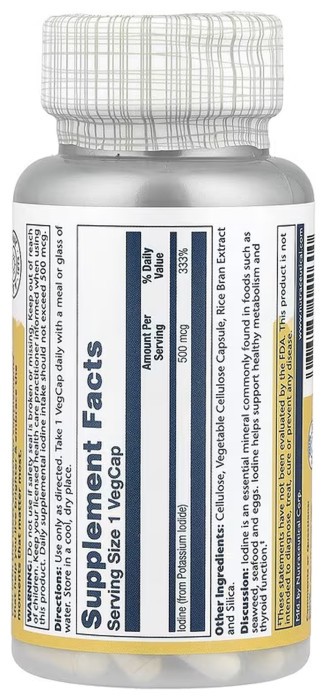 Iodine 500mcg - 30 vcaps
