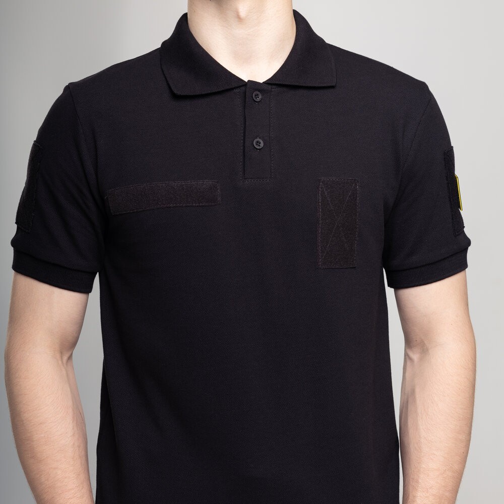 Легкое тактическое летнее мужское черное поло Pobedov Royal Военное