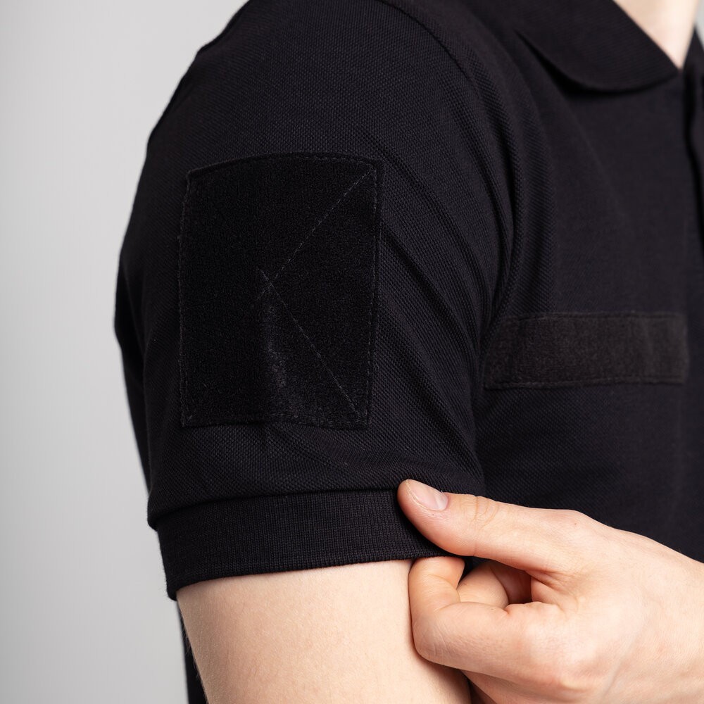 Легке тактичне літнє чоловіче чорне поло Pobedov Royal Військове, укр, укр