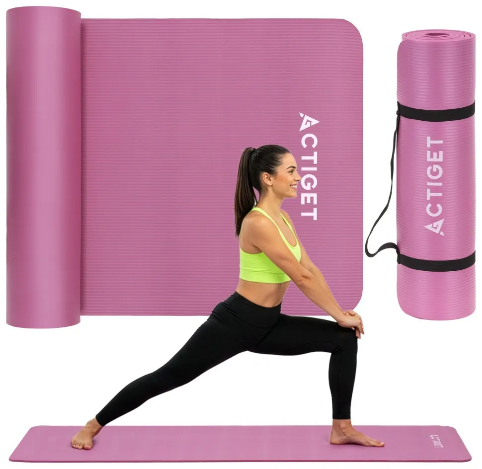 Килимок спортивний Actiget NBR 183 x 61 x 1 cм для йоги та фітнесу ACT0018 Pink (LFACT0018)