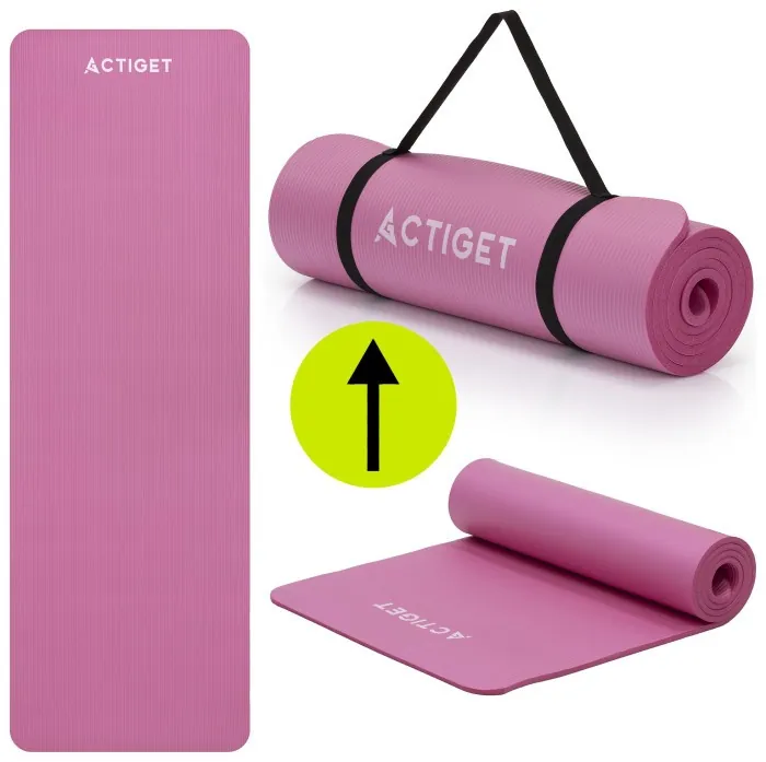 Коврик спортивный Actiget NBR 183 x 61 x 1 cм для йоги и фитнеса ACT0018 Pink