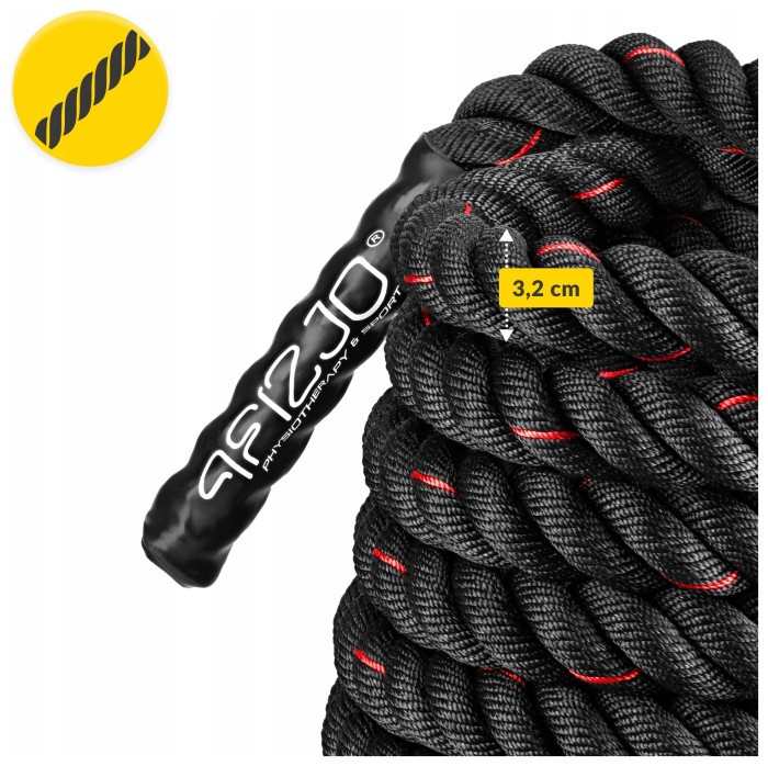 Канат тренировочный 4FIZJO Battle Rope 9 м для кроссфита Black (P-5907739312242)