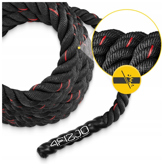 Канат тренировочный 4FIZJO Battle Rope 9 м для кроссфита Black (P-5907739312242)