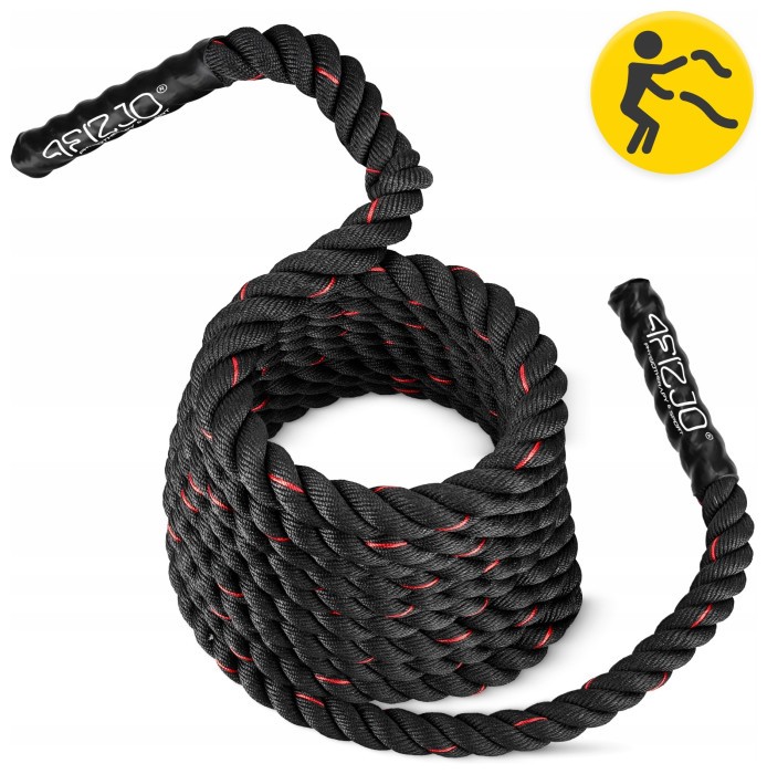 Канат тренировочный 4FIZJO Battle Rope 9 м для кроссфита Black (P-5907739312242)