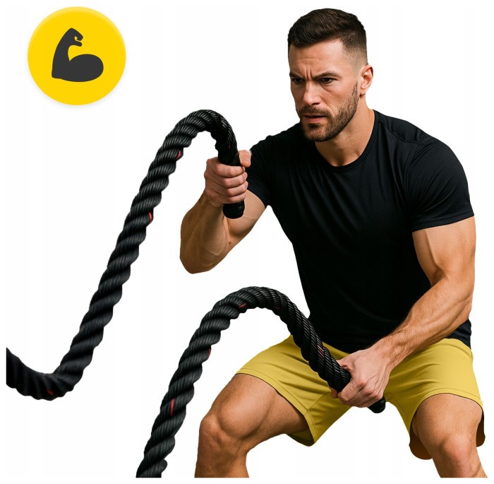 Канат тренировочный 4FIZJO Battle Rope 9 м для кроссфита Black (P-5907739312242)
