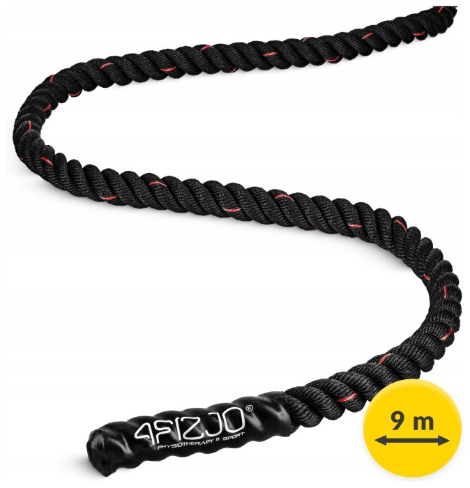 Канат тренировочный 4FIZJO Battle Rope 9 м для кроссфита Black (P-5907739312242)
