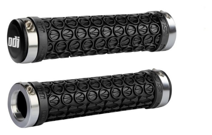 Гріпси ODI SDG LOCK-ON GRIPS Black w/Silver Clamps (чорні з серебристими замками), укр, укр