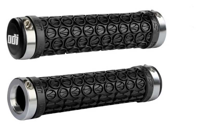 Гріпси ODI SDG LOCK-ON GRIPS чорні із сріблястими замками (OBOD_D30SDB-S)