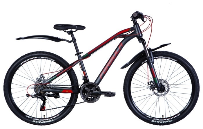 Велосипед ST 26" Formula DAKAR AM DD рама- с крылом Pl 2024 (черно-красный (м))