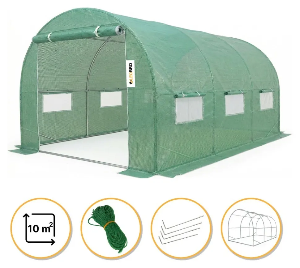 Посилена садова теплиця парник LEOBRO Garden 10м2 Green (LB-10M25) (LB-LB-10M25)