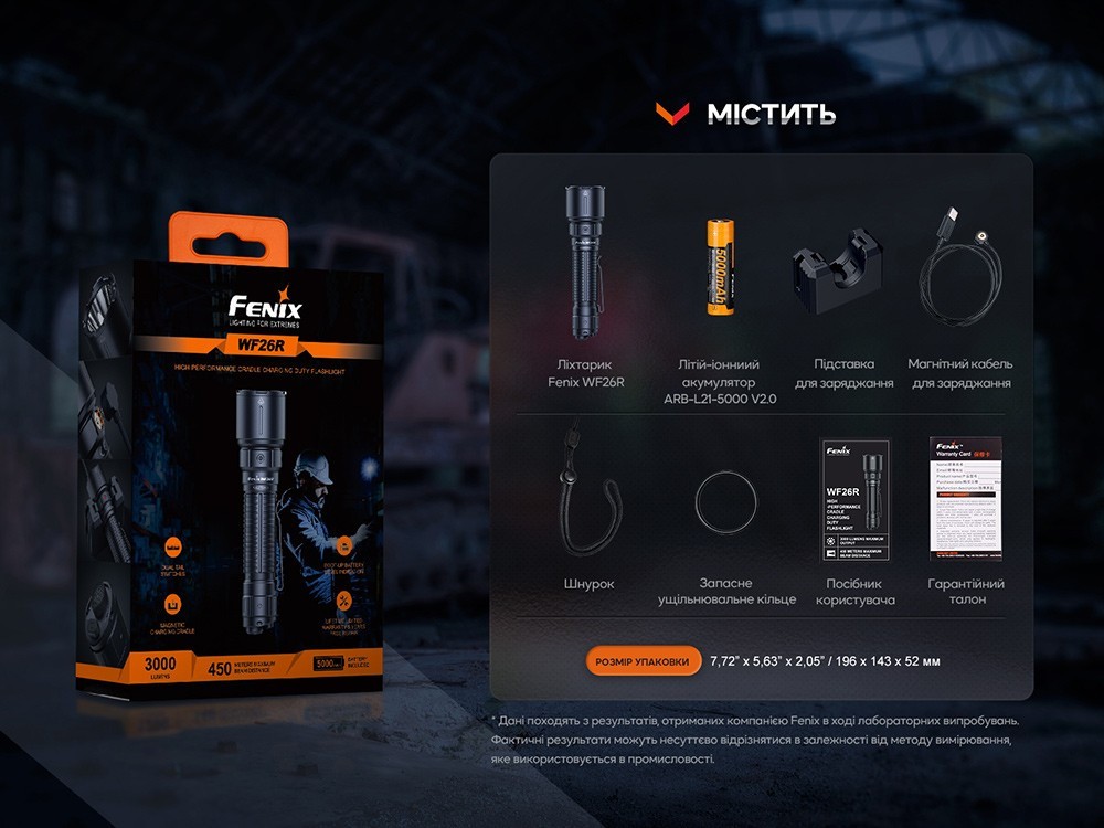 Ліхтар професіональний Fenix WF26R з магнітною зарядкою, укр, укр
