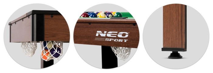 Бильярдный стол с аксессуарами Neo-Sport NS-807, 122 x 61 x 76 см – темно-коричневый.