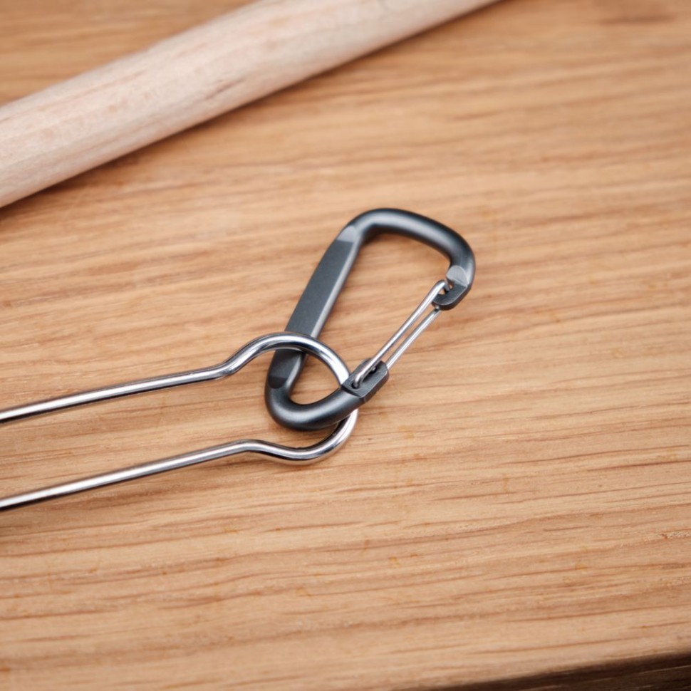 Ложко-вилка титановая складная Naturehike NH19C001-J серая с мешочком