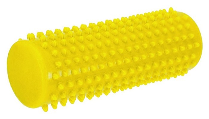 Масажний циліндр EasyFit Spindle з шипами жовтий, укр, укр
