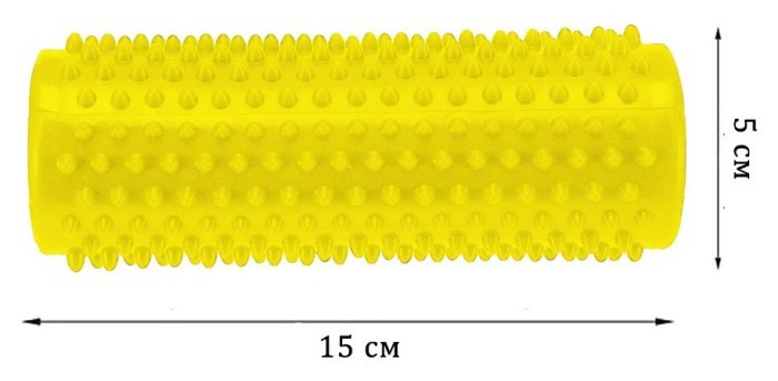 Масажний циліндр EasyFit Spindle з шипами жовтий