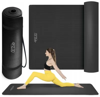 Килимок (мат) спортивний 4FIZJO NBR 190 x 100 x 1.5 см для йоги та фітнесу Black (P-5905973407120)