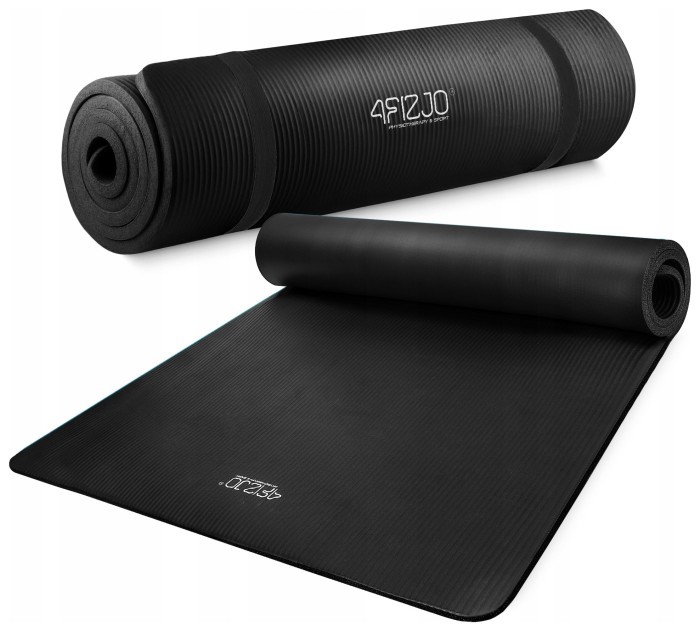 Коврик (мат) спортивный 4FIZJO NBR 190 x 100 x 1.5 см для йоги и фитнеса Black (P-5905973407120)