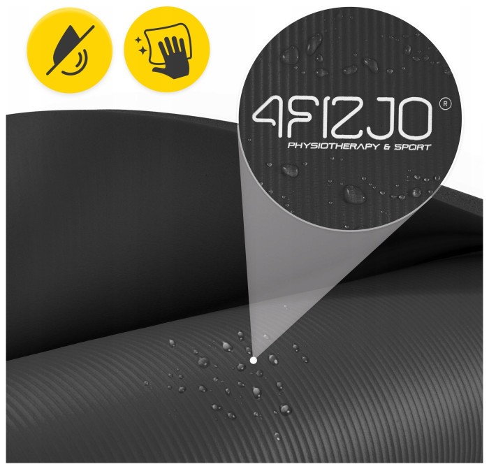 Коврик (мат) спортивный 4FIZJO NBR 190 x 100 x 1.5 см для йоги и фитнеса Black (P-5905973407120)