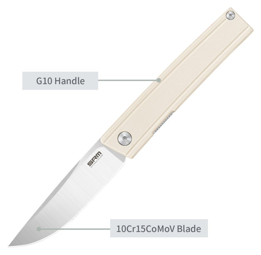 Нож складной SRM Gent 401LC-GT, белый.