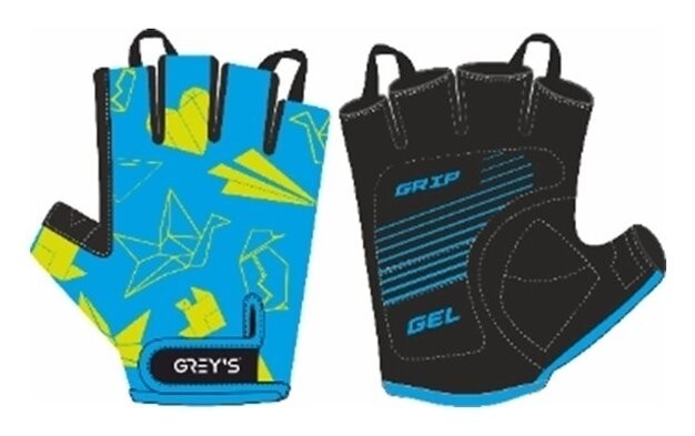 Рукавички дитячі GREY'S з коротким пальцем, гелеві вставки, синьо-чорні, укр, укр