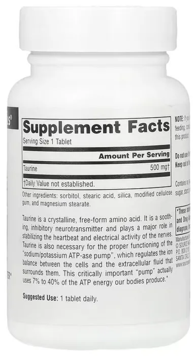 Taurine 500 mg - 60 tabs