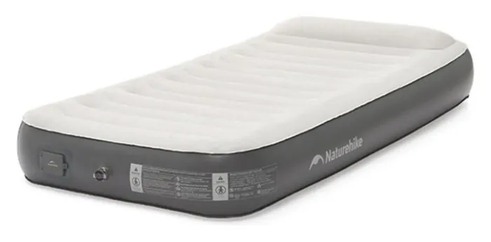 Самонадувний матрац, одномісний, із вбудованою помпою Naturehike CNK2450WS040, 250 мм, сірий