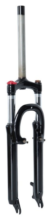 Вилка 26" Амортизаційна з локаутом disc/v-br ST 1-1/8 безрізьбова шток-260мм travel-100мм під ексцентрик чорний FSD LJ-641 (сталева корона і ноги), укр, укр
