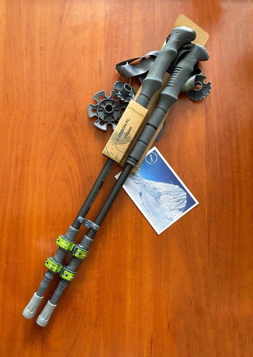 Трекинговые телескопические палки Pinguin Carbon FL Foam, 64 - 135 см, Carbon/Blue (PNG 809152) 2021