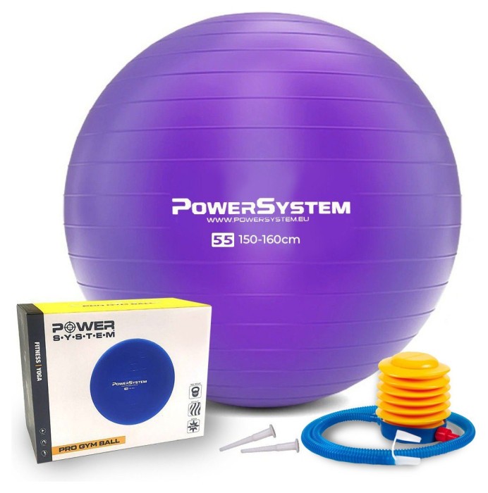 М'яч для фітнесу (фітбол) Power System PS-4011 Ø55 cm PRO Gymball Purple