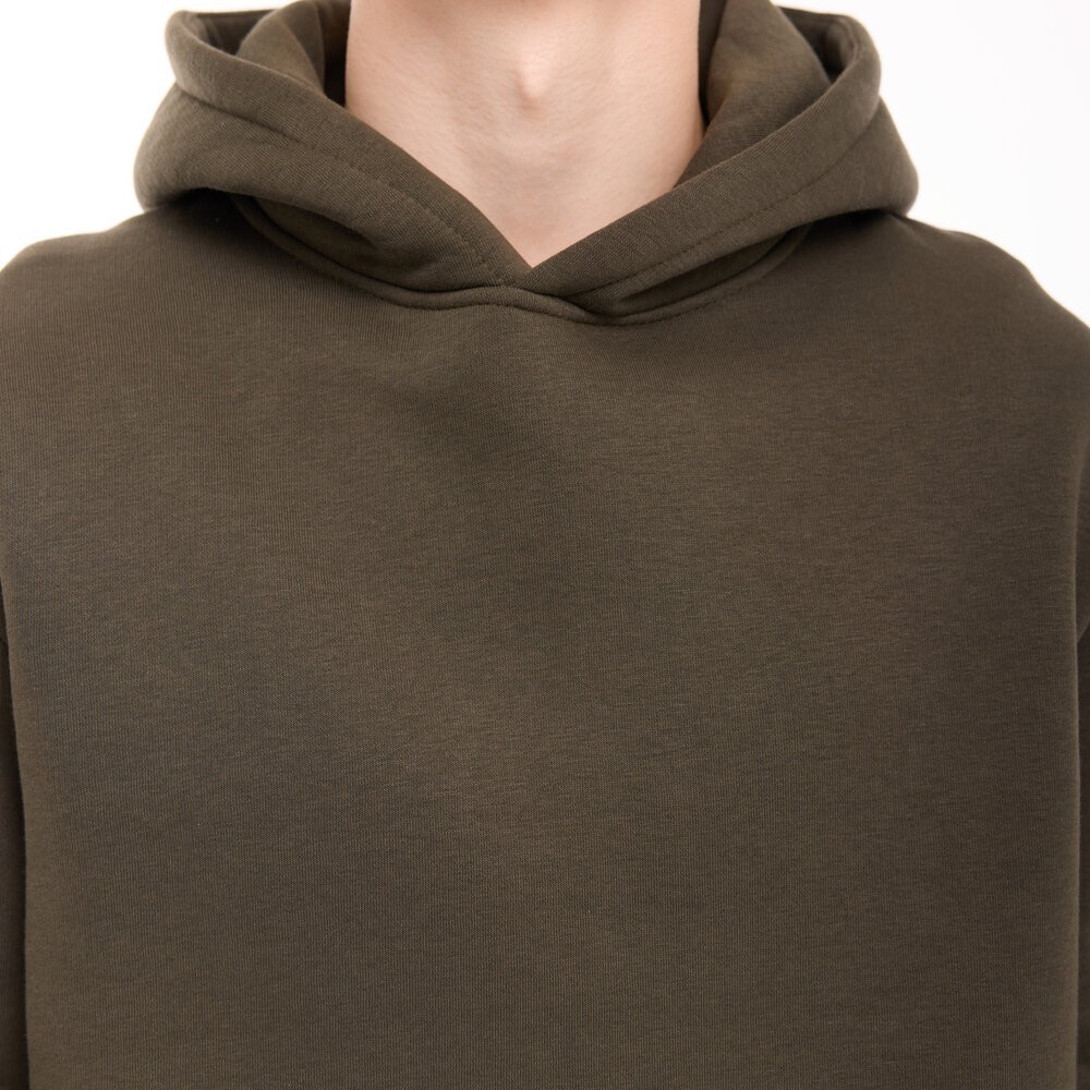 Теплые мужские худые на флисе с капюшоном хаки Pobedov 008 ЗИМА