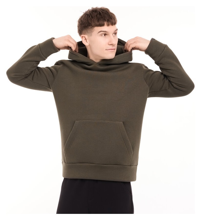 Теплые мужские худые на флисе с капюшоном хаки Pobedov 008 ЗИМА