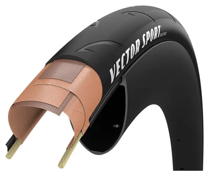 Покрышка 700x30 (30-622) GoodYear Vector Sport Tube Type, 60tpi + Dual R: Shield, Folding Black