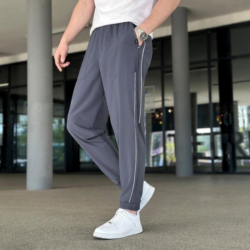 Мужские легкие джогеры из софта антрацит Pobedov Weekend