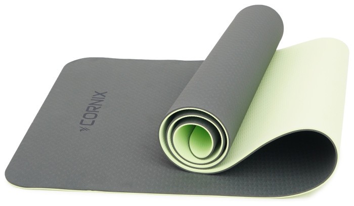 Коврик спортивный Cornix TPE 183 x 61 x 0.6 см для йоги и фитнеса XR-0002 Black/Green