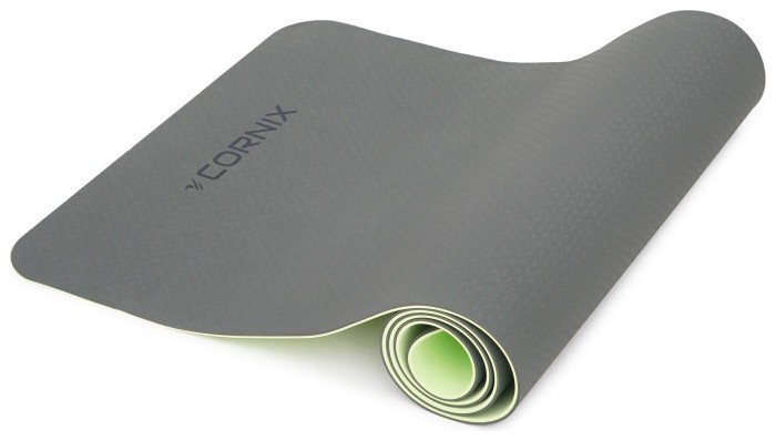 Коврик спортивный Cornix TPE 183 x 61 x 0.6 см для йоги и фитнеса XR-0002 Black/Green