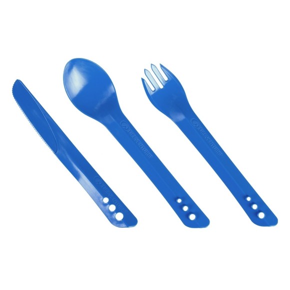 Вилка, ложка, ніж Lifeventure Ellipse Cutlery blue