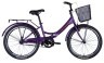 Велосипед ST 24" Formula SMART тормозная рама- " с багажником задн St с корзиной Pl с крылом St 2024 (фіолетовий (м)), укр