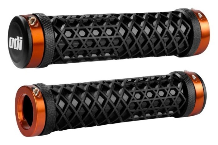 Гріпси ODI Vans® Lock-On Grips, Black w/ Orange Clamps, чорні з помаранчевими замками, укр, укр