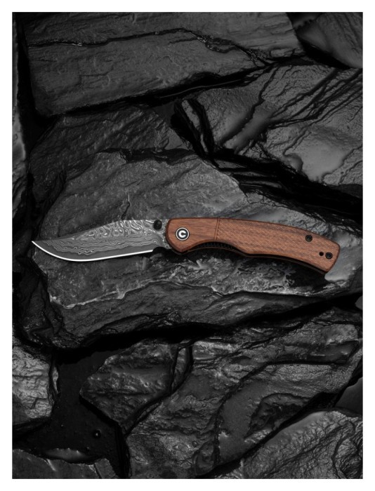 Ніж складаний кишеньковий Civivi Clingman (7.6 см) Damascus / Guibourtia Wood дерево