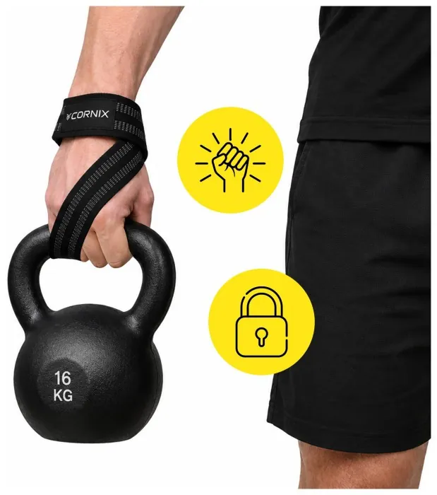 Атлетические лямки для тяги Cornix Lifting Straps XR-0503 Black