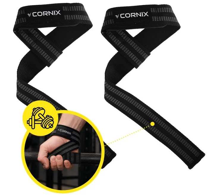 Атлетические лямки для тяги Cornix Lifting Straps XR-0503 Black