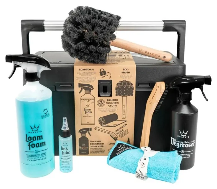 Набор для мойки Peaty's Cleaning Kit, шампунь 1L / дегризер 500ml / щетка 2шт / полотенце микрофибра / смазка цепи 120ml, All-Weather