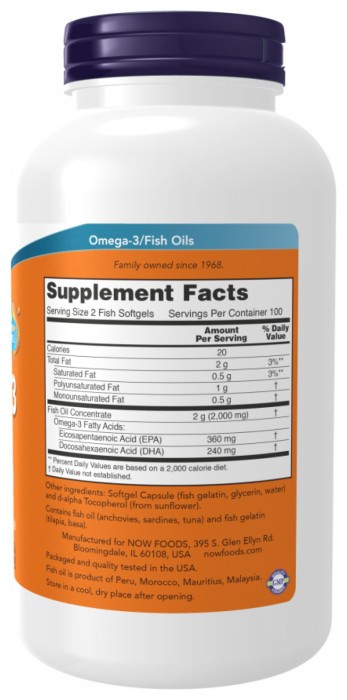 Omega-3 FO 1000mg 180/120 Fish Gelatin - 200 sgels