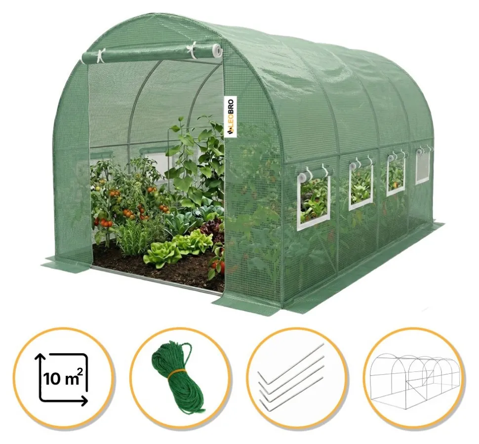 Посилена садова теплиця парник LEOBRO Garden 10м2 Green (LB-G106-GRN) (LB-LB-G106-GRN)