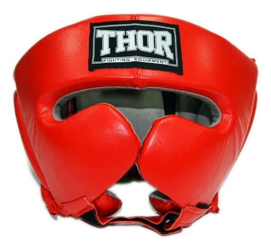 Шлем для бокса THOR 716 L/кожа/красный