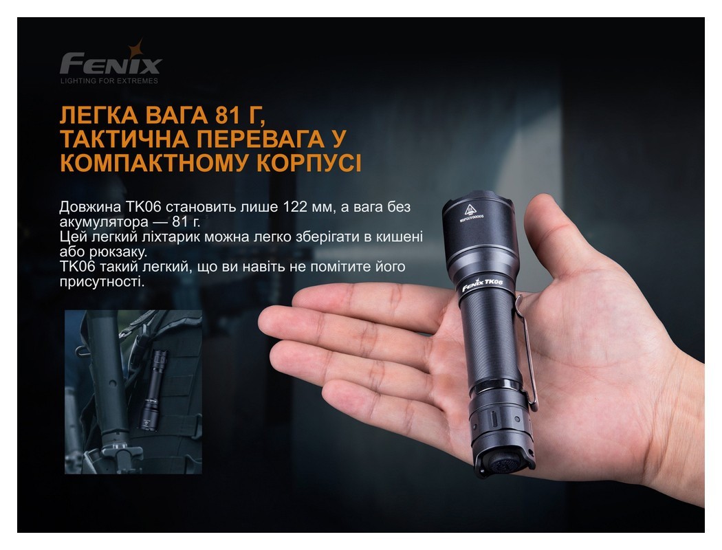 Ліхтар ручний Fenix TK06, укр, укр