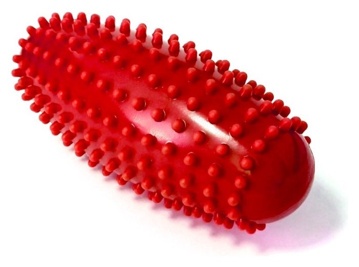 Масажний ролик Almond EasyFit овальний з шипами червоний, укр, укр